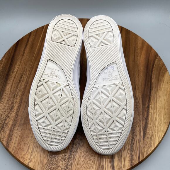 Converse Chuck Taylor All Star Hi Shoes Womens 8.5 White Leather Hi Tops Skate - Picture 7 of 8